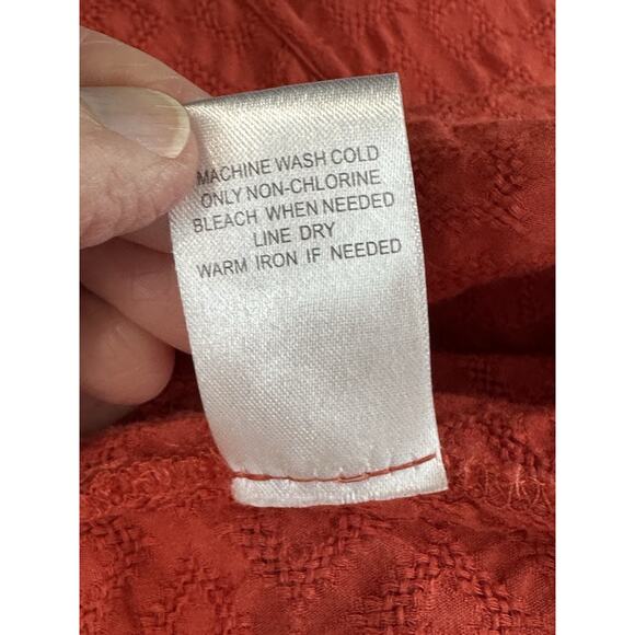 Women’s Babydoll Top Plus Sz 1X Short Sleeves Orange Rust Color Boho - Picture 13 of 15